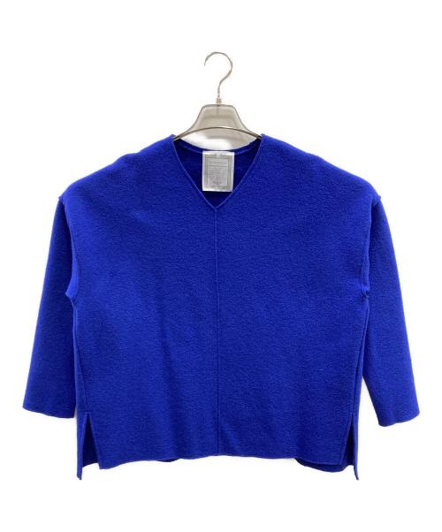 BEARDSLEY（ビアズリー）BEARDSLEY (ビアズリー) ウール圧縮プルオーバー ブルー サイズ:FREEの古着・服飾アイテム