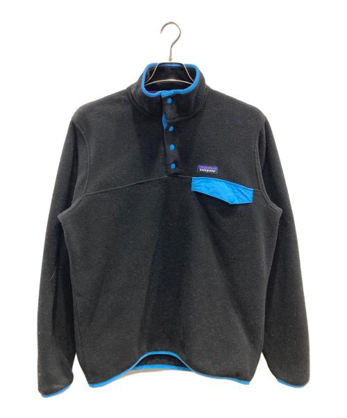 Patagonia（パタゴニア）Patagonia (パタゴニア) Lightweight Synchilla Snap-T Pullover ブラック×スカイブルー サイズ:Mの古着・服飾アイテム