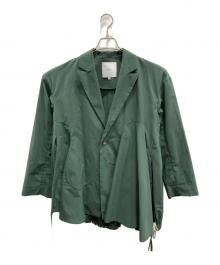 UN3D.（アンスリード）の古着「ウェーブラインシャツジャケット」｜グリーン