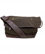 TUTUMUツツム）の古着「レザー切替ショルダーバッグ」｜ブラウン