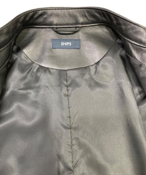 SHIPS（シップス）SHIPS (シップス) ラムレザージャケット ブラック サイズ:Mの古着・服飾アイテム