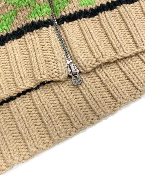 DIESEL（ディーゼル）DIESEL (ディーゼル) ニットジャケット ベージュ サイズ:Mの古着・服飾アイテム