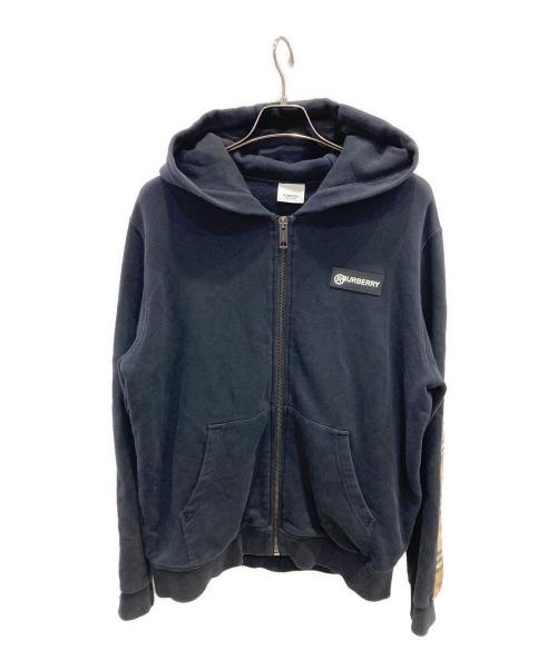 BURBERRY LONDON（バーバリーロンドン）BURBERRY LONDON (バーバリーロンドン) ヴィンテージチェック スウェットプルオーバーパーカー ブラック サイズ:Mの古着・服飾アイテム