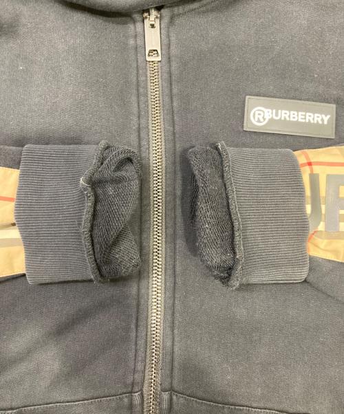 BURBERRY LONDON（バーバリーロンドン）BURBERRY LONDON (バーバリーロンドン) ヴィンテージチェック スウェットプルオーバーパーカー ブラック サイズ:Mの古着・服飾アイテム