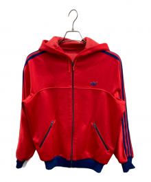 adidas（アディダス）の古着「フーデッドトラックジャケット」｜レッド