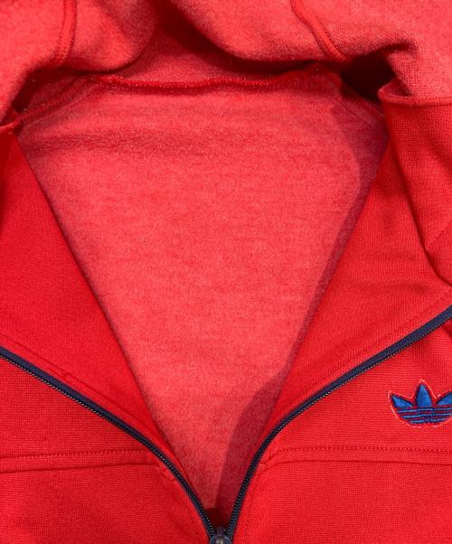 adidas（アディダス）adidas (アディダス) フーデッドトラックジャケット レッド サイズ:Lの古着・服飾アイテム