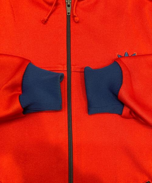 adidas（アディダス）adidas (アディダス) フーデッドトラックジャケット レッド サイズ:Lの古着・服飾アイテム
