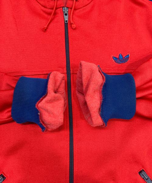adidas（アディダス）adidas (アディダス) フーデッドトラックジャケット レッド サイズ:Lの古着・服飾アイテム