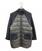 Vinヴィン）の古着「ケーブルニットドッキングキルティングコート」｜ブラック
