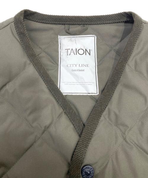 TAION（タイオン）TAION (タイオン) キルティングダウンコート オリーブ サイズ:Mの古着・服飾アイテム