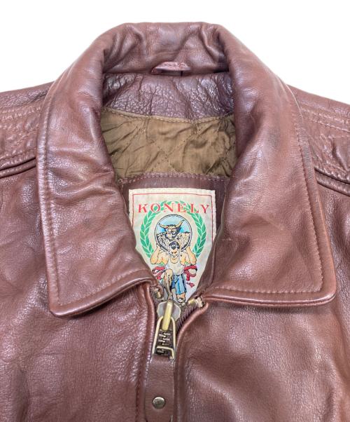 konely（コネリー）konely (コネリー) レザーフライトジャケット ブラウン サイズ:Mの古着・服飾アイテム