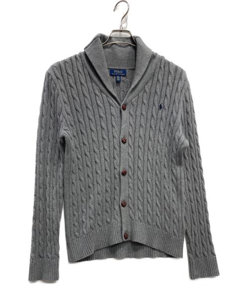 POLO RALPH LAUREN（ポロ・ラルフローレン）POLO RALPH LAUREN (ポロ・ラルフローレン) ショールカラーケーブルニットカーディガン グレー サイズ:Lの古着・服飾アイテム