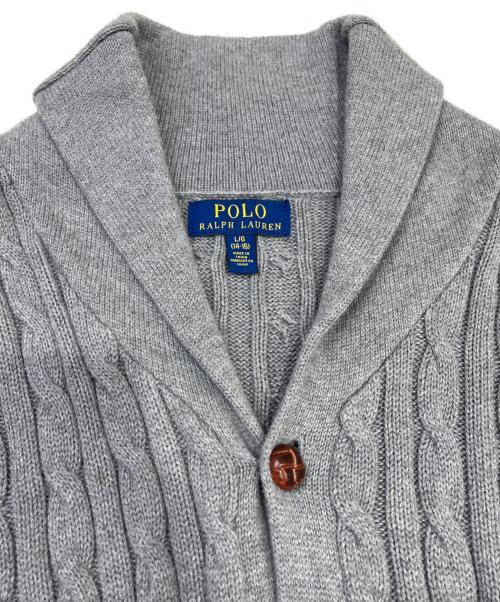 POLO RALPH LAUREN（ポロ・ラルフローレン）POLO RALPH LAUREN (ポロ・ラルフローレン) ショールカラーケーブルニットカーディガン グレー サイズ:Lの古着・服飾アイテム