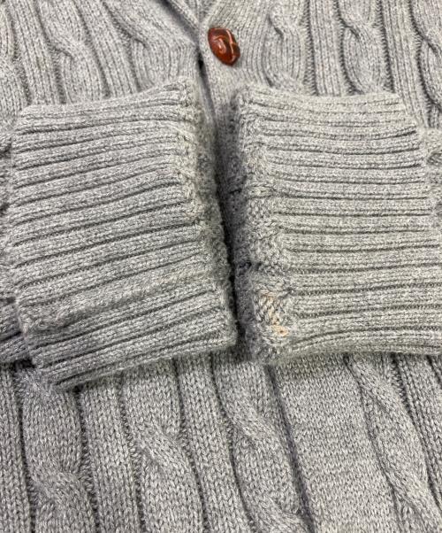 POLO RALPH LAUREN（ポロ・ラルフローレン）POLO RALPH LAUREN (ポロ・ラルフローレン) ショールカラーケーブルニットカーディガン グレー サイズ:Lの古着・服飾アイテム