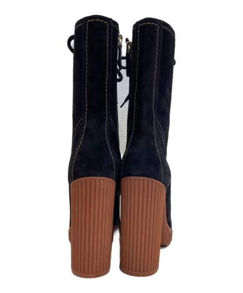 TOD'S（トッズ）TOD'S (トッズ) レースアップサイドジップロングブーツ ブラック サイズ:23㎝の古着・服飾アイテム