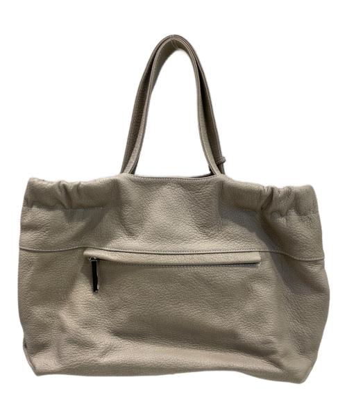 M.U.L（エムユーエル）M.U.L (エムユーエル) シボ型押しベントトート ベージュの古着・服飾アイテム