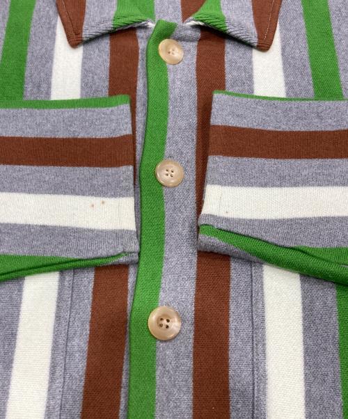 CABAN（キャバン）CABAN (キャバン) カシミア混ストライプニットジャケット グレー サイズ:Mの古着・服飾アイテム