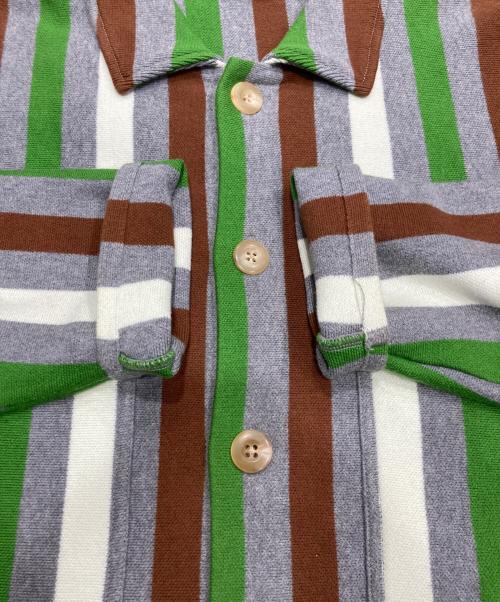 CABAN（キャバン）CABAN (キャバン) カシミア混ストライプニットジャケット グレー サイズ:Mの古着・服飾アイテム