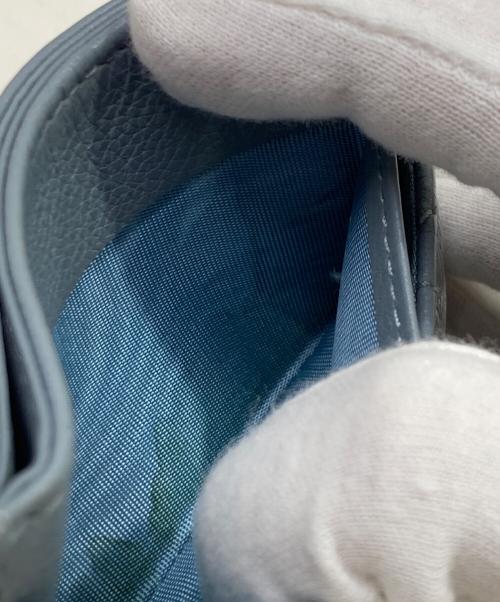 Christian Dior（クリスチャン ディオール）Christian Dior (クリスチャン ディオール) Dior Caro Freesia カードホルダー ブルーの古着・服飾アイテム