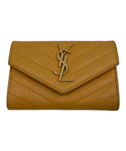 Saint Laurent Paris（サンローランパリ）Saint Laurent Paris (サンローランパリ) カサンドラ スモール エンベロープウォレット イエローの古着・服飾アイテム