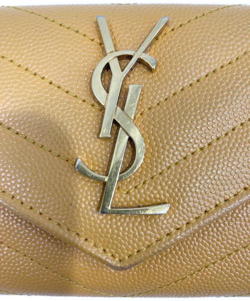 Saint Laurent Paris（サンローランパリ）Saint Laurent Paris (サンローランパリ) カサンドラ スモール エンベロープウォレット イエローの古着・服飾アイテム