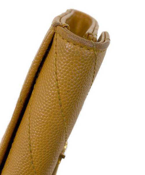 Saint Laurent Paris（サンローランパリ）Saint Laurent Paris (サンローランパリ) カサンドラ スモール エンベロープウォレット イエローの古着・服飾アイテム