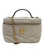 TORY BURCHトリーバーチ）の古着「Kira Chevron Mini Vanity Case」｜ベージュ