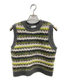 LE GLAZIK（ル グラジック）の古着「クルーネックニットベスト」｜グレー