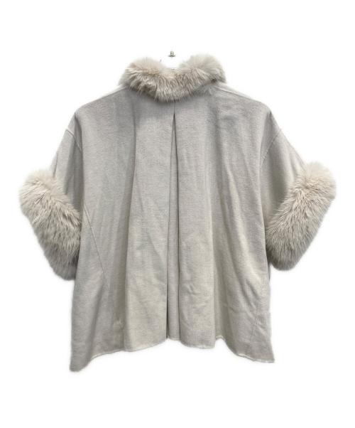 Snidel（スナイデル）Snidel (スナイデル) ファー付きミドルケープコート アイボリー サイズ:FREEの古着・服飾アイテム