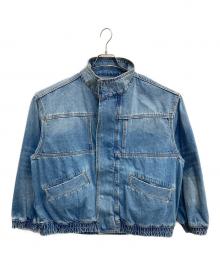 Adam et Rope（アダム エ ロペ）の古着「ブリーチデニム ボマージャケット」｜ブルー
