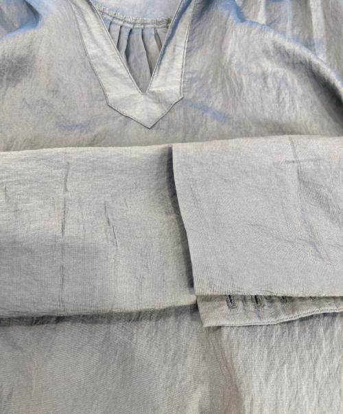 Little suzie（リトルスージー）little Suzie (リトルスージー) Chambray Organdie Pleated Blous カーキ サイズ:FREEの古着・服飾アイテム