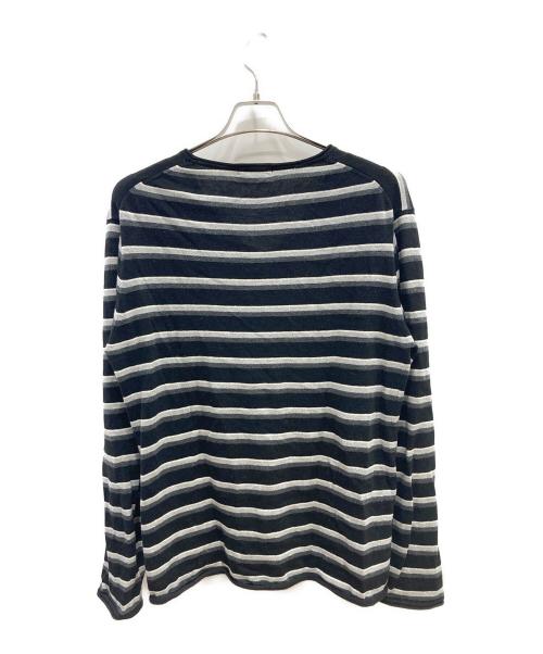 BURBERRY BLACK LABEL（バーバリーブラックレーベル）BURBERRY BLACK LABEL (バーバリーブラックレーベル) Vネックボーダーニット ブラック サイズ:3の古着・服飾アイテム