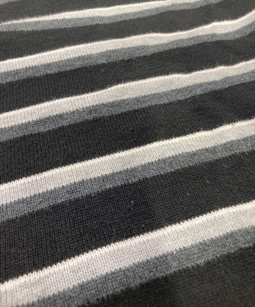 BURBERRY BLACK LABEL（バーバリーブラックレーベル）BURBERRY BLACK LABEL (バーバリーブラックレーベル) Vネックボーダーニット ブラック サイズ:3の古着・服飾アイテム