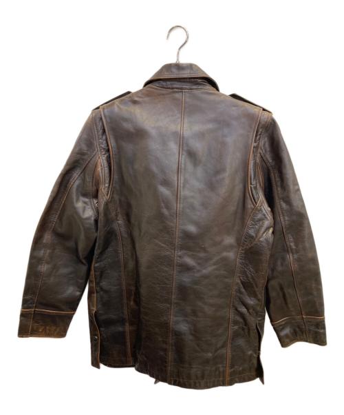 POLO JEANS CO.（ポロジーンズカンパニー）POLO JEANS CO. (ポロジーンズカンパニー) ダブル レザーカーコート ブラウン サイズ:Lの古着・服飾アイテム