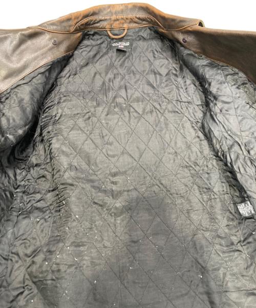 POLO JEANS CO.（ポロジーンズカンパニー）POLO JEANS CO. (ポロジーンズカンパニー) ダブル レザーカーコート ブラウン サイズ:Lの古着・服飾アイテム