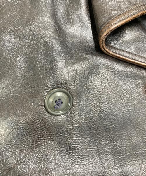 POLO JEANS CO.（ポロジーンズカンパニー）POLO JEANS CO. (ポロジーンズカンパニー) ダブル レザーカーコート ブラウン サイズ:Lの古着・服飾アイテム