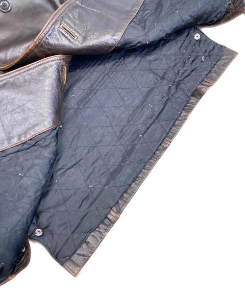 POLO JEANS CO.（ポロジーンズカンパニー）POLO JEANS CO. (ポロジーンズカンパニー) ダブル レザーカーコート ブラウン サイズ:Lの古着・服飾アイテム