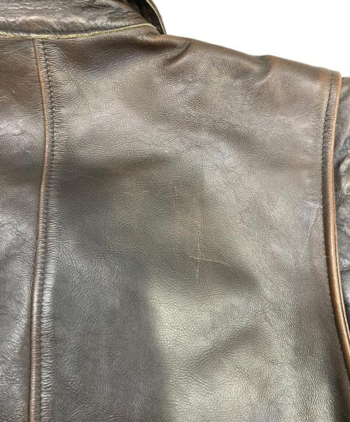 POLO JEANS CO.（ポロジーンズカンパニー）POLO JEANS CO. (ポロジーンズカンパニー) ダブル レザーカーコート ブラウン サイズ:Lの古着・服飾アイテム