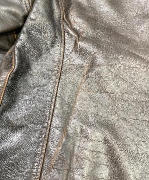 POLO JEANS CO.（ポロジーンズカンパニー）POLO JEANS CO. (ポロジーンズカンパニー) ダブル レザーカーコート ブラウン サイズ:Lの古着・服飾アイテム