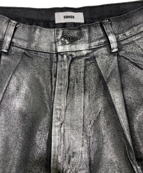 SINSS（シンス）SINSS (シンス) 箔プリントグラデーションワイドバルーンパンツ ブラック サイズ:Sの古着・服飾アイテム