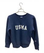 Championチャンピオン）の古着「USMAプリントスウェット」｜ネイビー