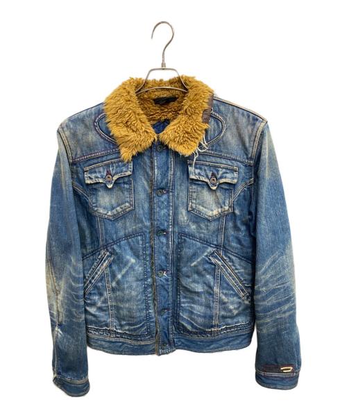 DIESEL（ディーゼル）DIESEL (ディーゼル) ダメージデニムランチジャケット インディゴ サイズ:Lの古着・服飾アイテム