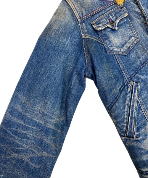 DIESEL（ディーゼル）DIESEL (ディーゼル) ダメージデニムランチジャケット インディゴ サイズ:Lの古着・服飾アイテム
