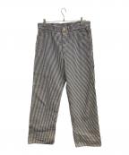SUGAR CANEシュガーケーン）の古着「11オンスヒッコリーストライプ ワークパンツ」｜ベージュ