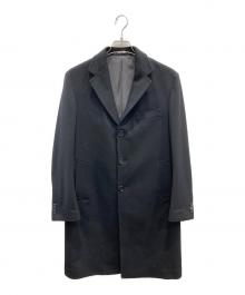 EDIFICE（エディフィス）の古着「SUPER 140's ウール / カシミヤ チェスターコート」｜ブラック