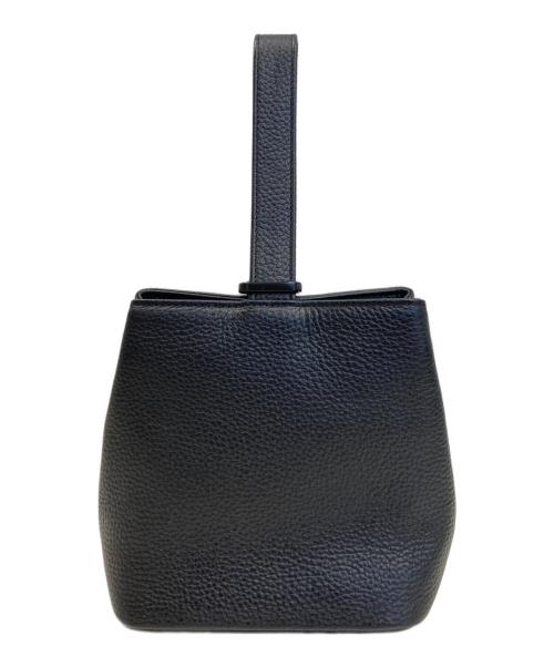 HushTug（ハッシュタグ）hushtug (ハッシュタグ) 巾着レザーハンドバッグ ブラックの古着・服飾アイテム