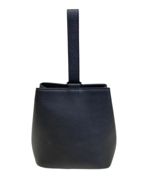 HushTug（ハッシュタグ）hushtug (ハッシュタグ) 巾着レザーハンドバッグ ブラックの古着・服飾アイテム