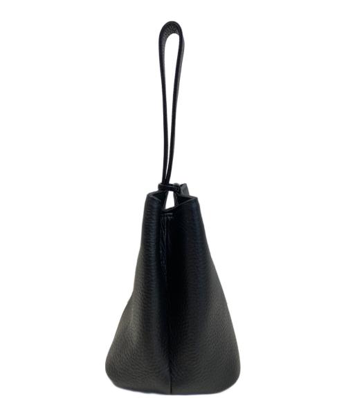 HushTug（ハッシュタグ）hushtug (ハッシュタグ) 巾着レザーハンドバッグ ブラックの古着・服飾アイテム