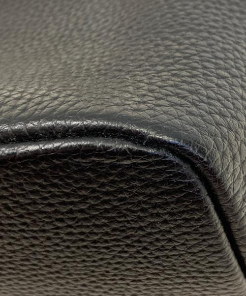 HushTug（ハッシュタグ）hushtug (ハッシュタグ) 巾着レザーハンドバッグ ブラックの古着・服飾アイテム