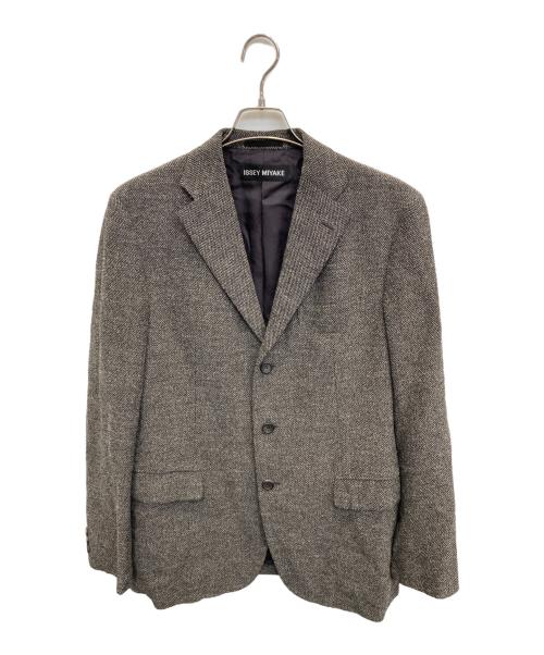 ISSEY MIYAKE（イッセイミヤケ）ISSEY MIYAKE (イッセイミヤケ) ツイードテーラードジャケット グレー サイズ:3の古着・服飾アイテム